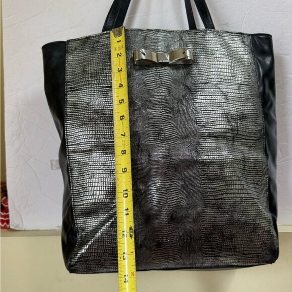 Ted Baker London Tote Bow Vegan Leather Shoulder Bag Large Snake skin Minimalist - Picture 14 of 16